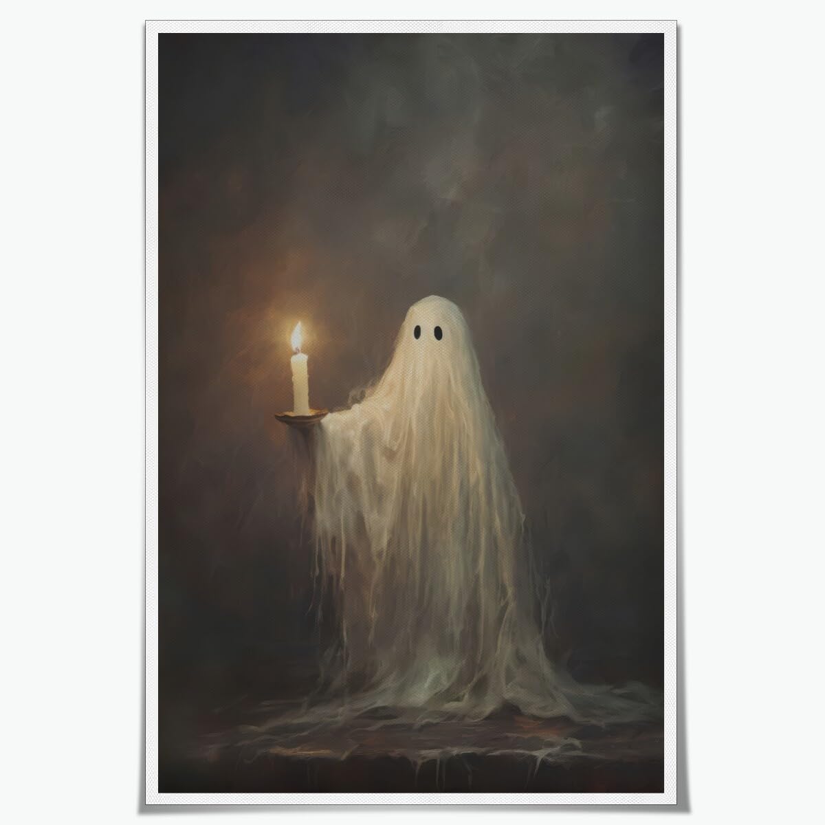 Vintage Halloween Wall Art Cute Ghost Poster Gothic Dark