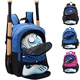 Soccer Ball Bag,Baseball Bat Backpack,T-Ball & Softball Equipment Bag with Shoe Compartment & Fence