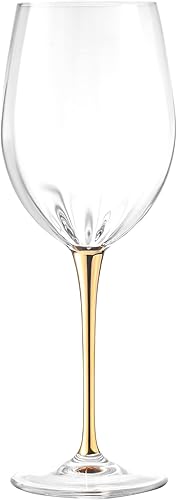 Miniatura 8 de Barski Copa de vino tinto - Copa de cristal - Copa de agua - tallo dorado brillante - Juego de 6 copas - 18 oz fabricado en Europa