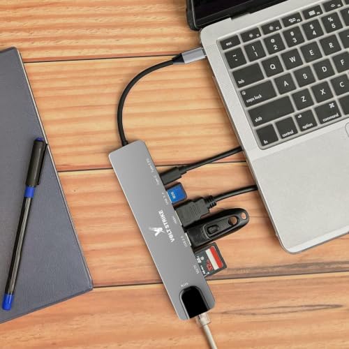 Image of Volt Strike Type C to HDMI Adapter 8 in 1 Multiport USB C Hub, Grey (8)