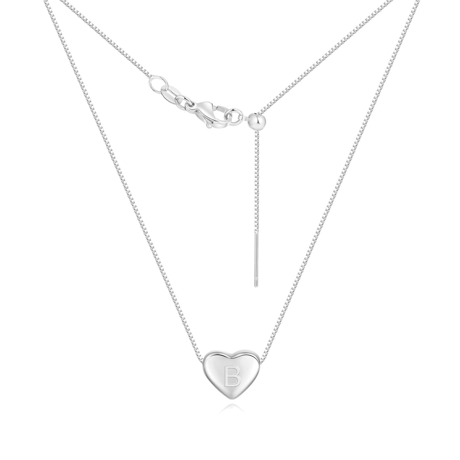 VeskicyDainty Initial Necklaces for Women | Heart Pendant Gifts for Women | Adjustable Size