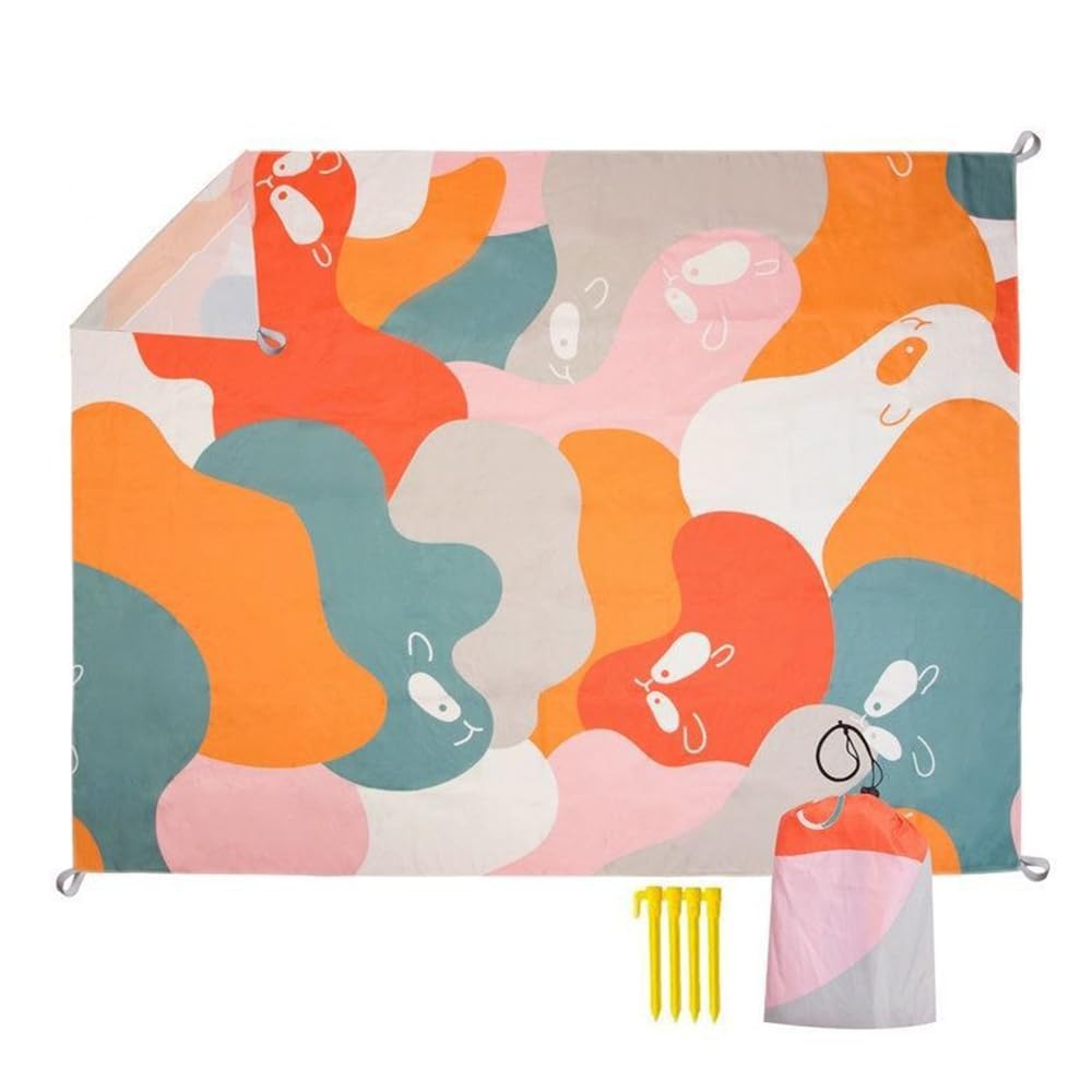 GOKIRUXX Oversized Beach Blanket Sandproof Waterproof Large Beach Mat Sand Free Mat with 4 Stakes Beach Accessories