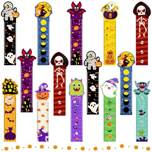 170PCS Halloween Bookmark Rulers, Halloween Themed Prints Bookmar...