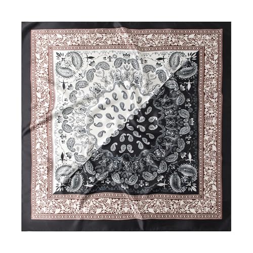 Image of 35 inch Men's Silk Cowboy Scarf - Oversized Western Bandana Neckwear, Large Square Scarf with Gift Packaging