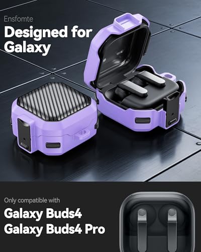 Coque Galaxy Buds Pro 4 2026 antichoc violette avec charge sans fil