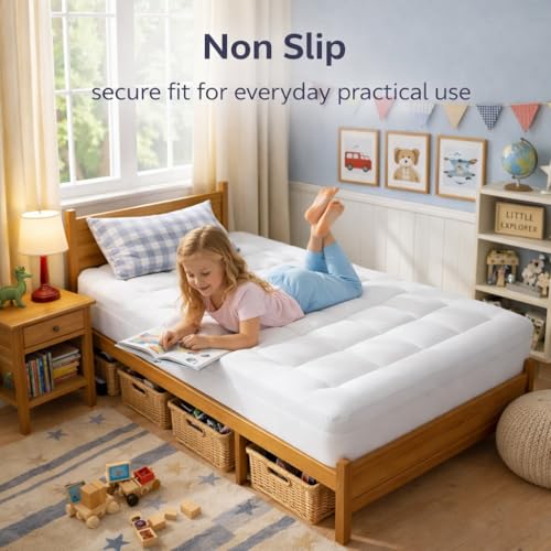 Image of ELEMUSE 3 Inch Twin Size Dual Layer Memory Foam Mattress Topper, 2 Inch Cooling Gel Foam, 1 Inch Soft Pillowtop Pad, Pressure Relief Bed Topper for Kids, Guest Room & Bunk Bed, Comfortable Support
