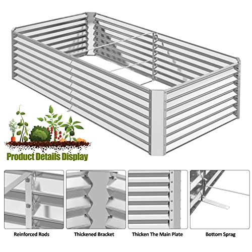 Homegroove 6X3X2Ft Galvanized Raised Garden Bed Outdoor, Large Deep Tall Tomato Planter Raised Garden Boxes, Deep Root Metal Planter Box Steel Kit For Gardening Vegetables Flowers Herb Fruits #TOP5