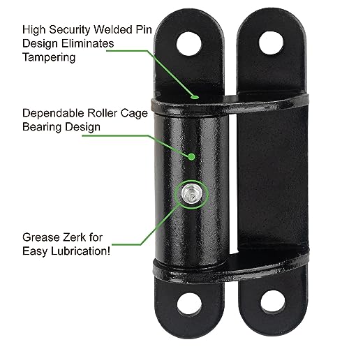 Image of Heavy Duty 7 inch Face Mount Bolt on Weld on Roller Bearing Gate Hinges for Large Heavy Driveway Gates Up to 1100 Pounds, 2062P Lubricable Iron Gate Hinge (1 Pair) (Pack of 2)