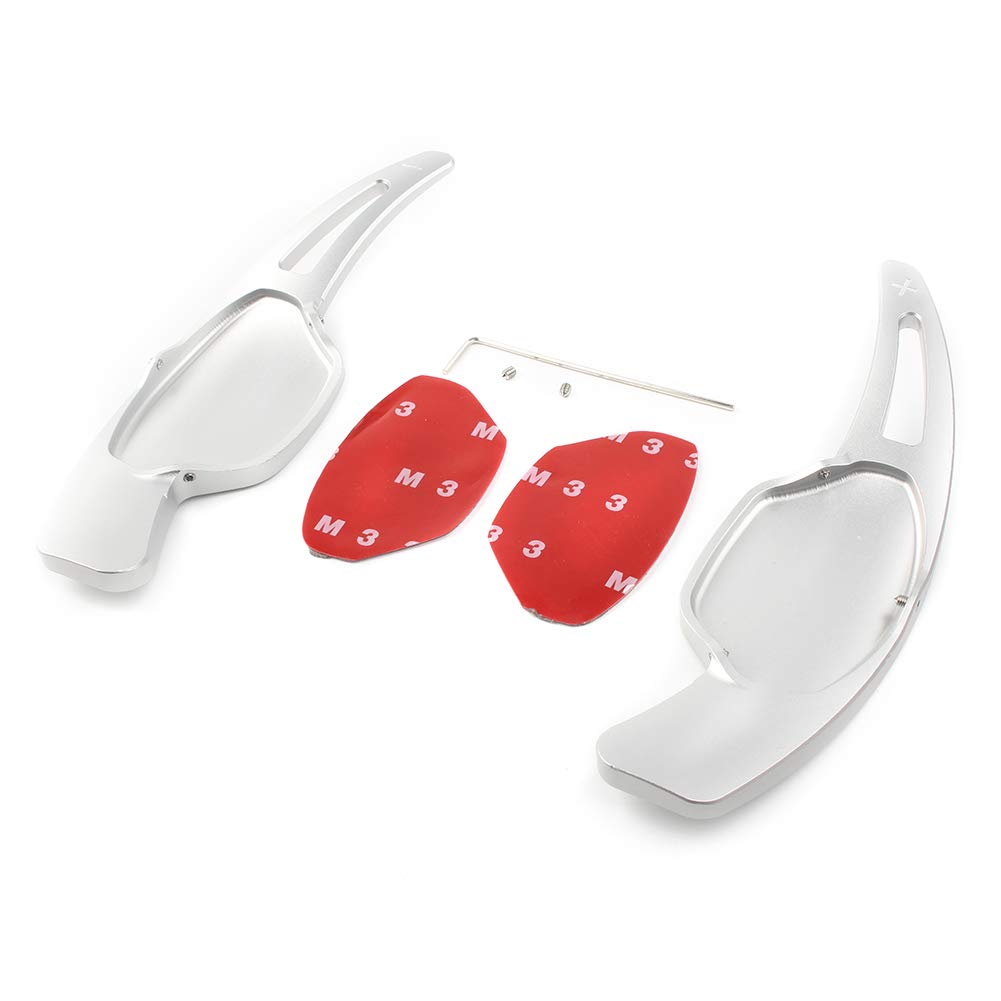 GZYF 2Pcs Steering Wheel Shift Paddle Blade Shifter Extension for Cadillac XTS 2013-2018,Silver