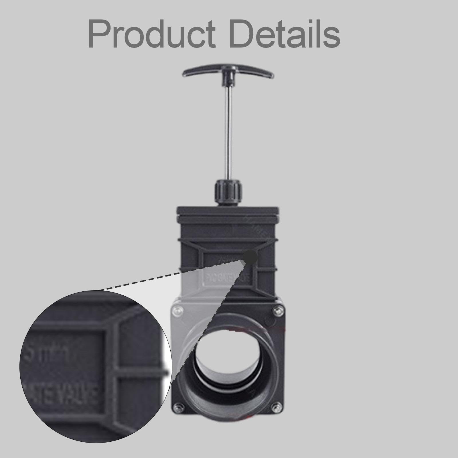 Válvula Deslizante de UPVC, Válvula de Cierre de Tuberías, Válvula de Drenaje Industrial, Accesorios de Montaje, Material para Aplicaciones T, Dn65