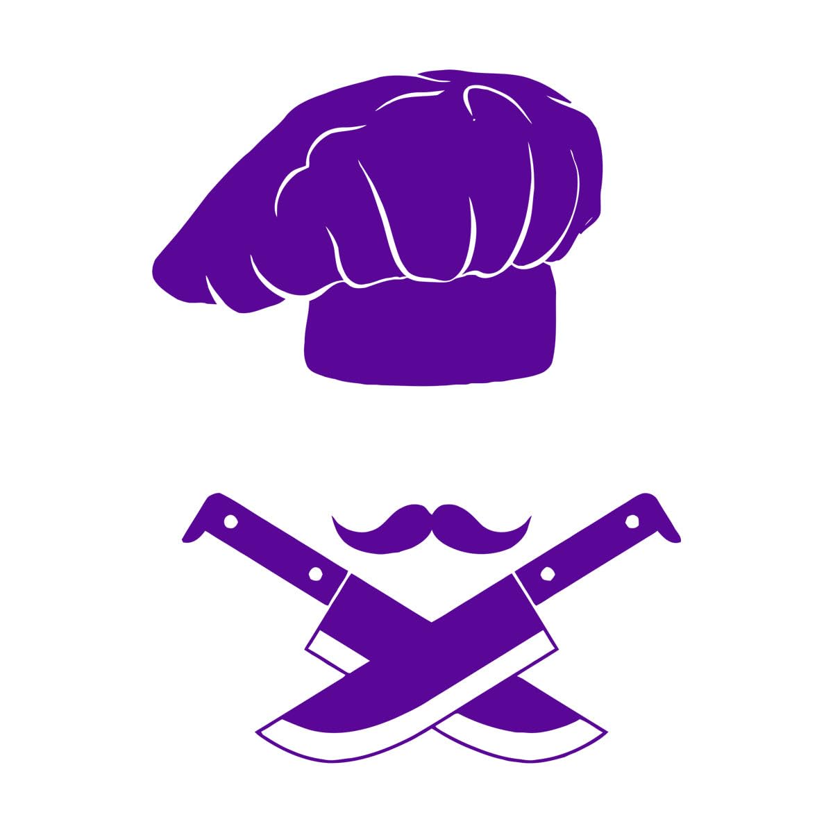 Chef Hat Wall Decals Kitchen Dinning Room Art Decor Mustache Knives Tools Vinyl Stickers Resturant Window Murals Decoration Small - 32x42cm — image 1