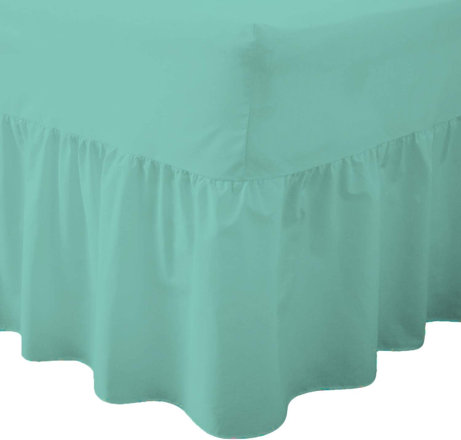 Comfy Nights Plain Dyed Polycotton Easy Care Valance Fitted Sheet In 19 Colors (Super King, Mint Green) โ image 1