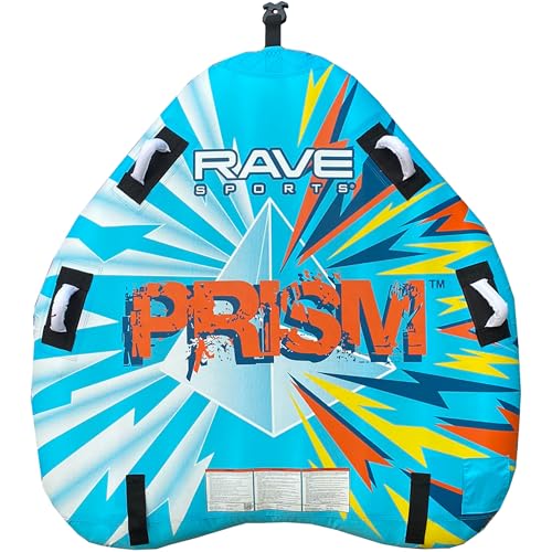 Image of RAVE Sports Razor Inflatable Towable Tube, 1-2 Riders, Unique Skim-Fast Bottom Coating, Nylon Cover, Four Foam-Filled Reinforced Handles, Quick Connect Tow Point, Boat Tubes and Towables
