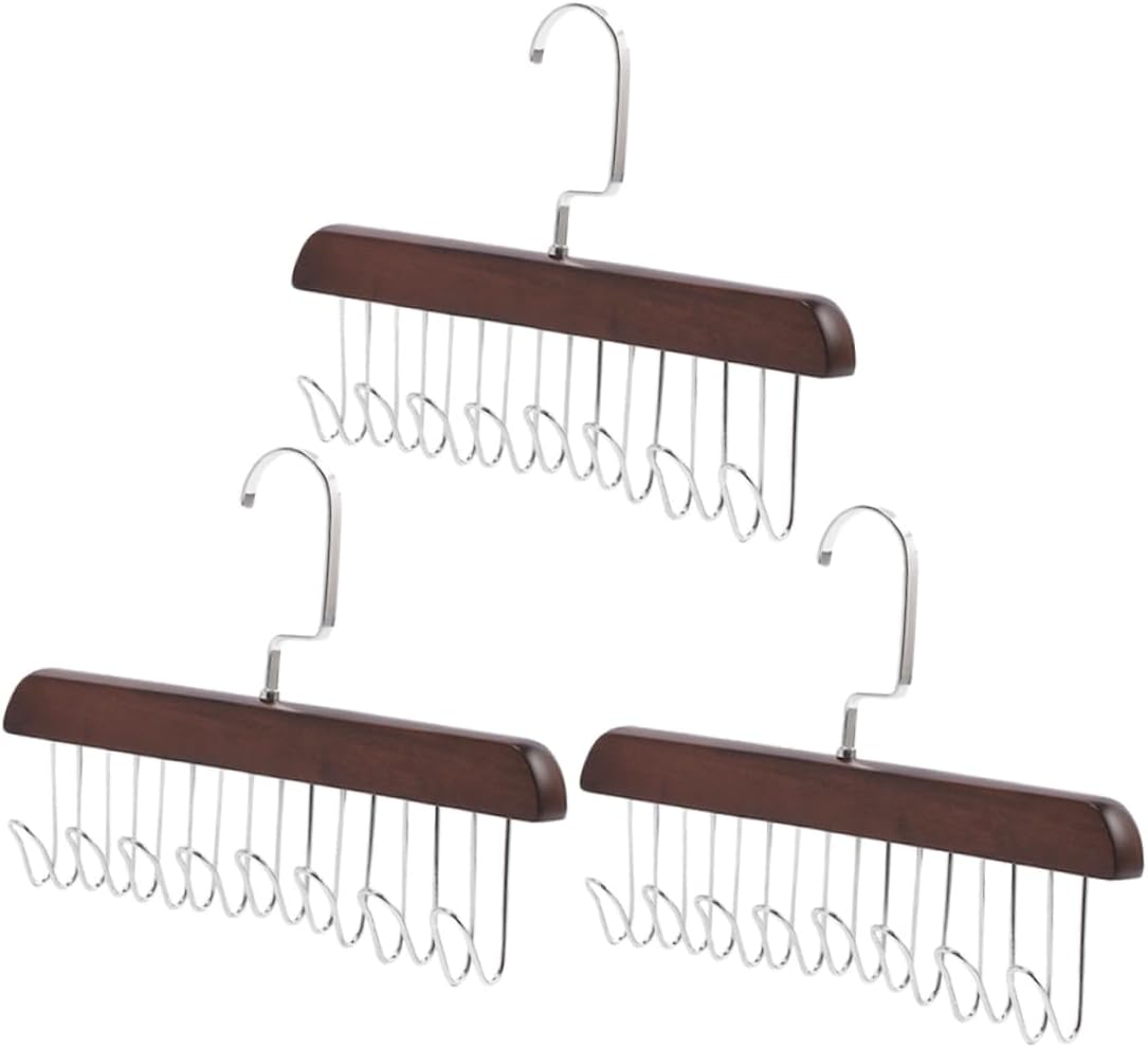 MAGICLULU 3pcs Multipurpose Hook Closet Hanger Elegant Tie and Scarf Organizer for Wardrobe Storage for Scarves and Belts Vintage Style Storage Rack
