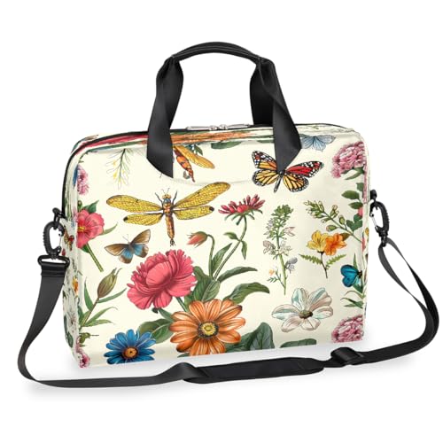 Bolsa para portátil Retro Flores y Libélulas 16 pulg miniatura 1