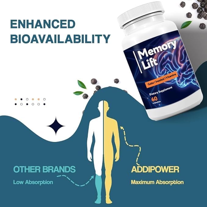 Miniatura 3 de Suplemento de apoyo cerebral, complejo de vitaminas de inositol GABA, 60 cápsulas