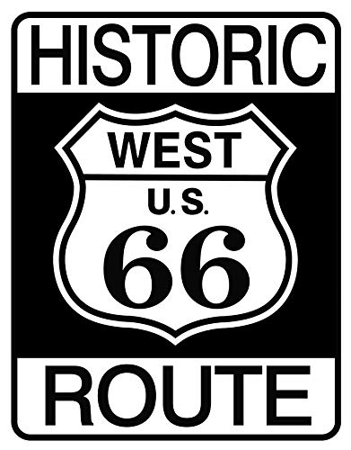Signs 4 Fun Sig1036 Route 66 West Metal Tin Sign, Black #TOP2