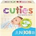 Cuties Complete Care Baby Diapers - Newborn (108 Count)