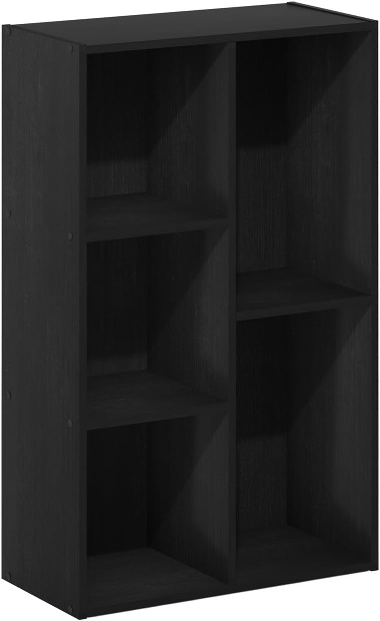 HomeStock French Country 5-Cube No Tool Assembly Open Shelf, Blackwood