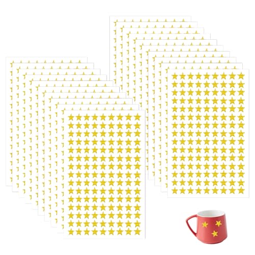 2700 Pièces Étoiles Autocollantes de Récompense, 8 mm Gommettes Étoiles Brillante Décoration...