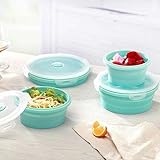 Kedisec Collapsible Camping Bowl, Silicone Folding Salad Bowl with Lid Lunch Box Expandable Food Storage Container for Travel Camping Hiking (1200ml) - Image 7