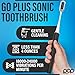 Go Plus Sonic Toothbrushes for Adults w/Electric Toothbrush Case (Black) - Electric Toothbrush for Adults & Kids - Sonic Toothbrush w/ 2 Speeds - 18000-24000 Vibrations Per Minute