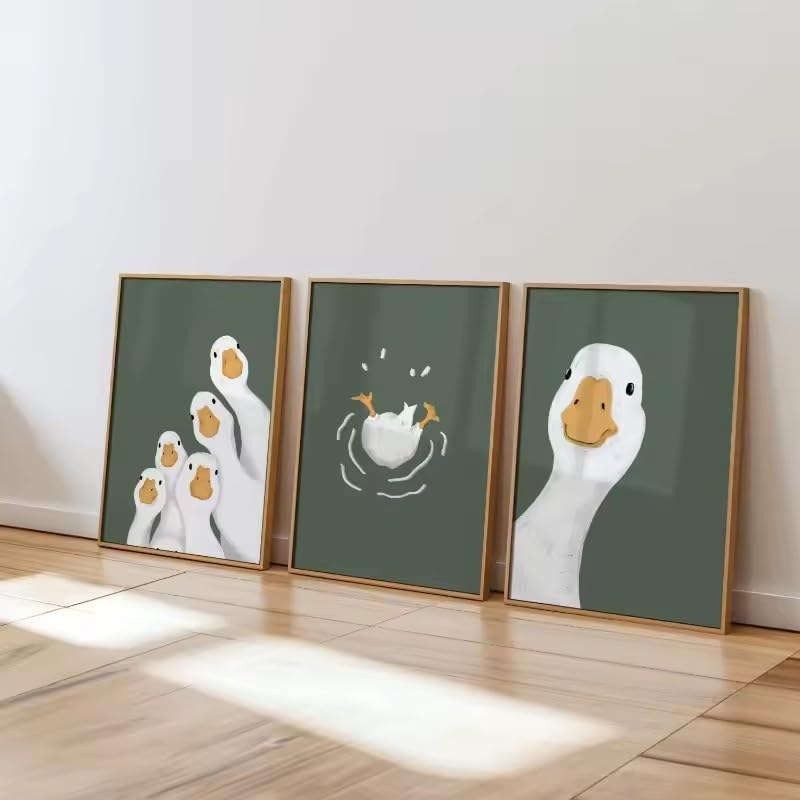 Affiche canard mignon lot de 3 toiles 30x50 cm sans cadre pour chambre enfant