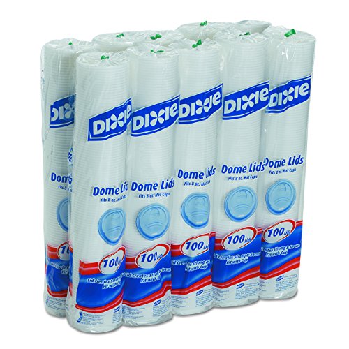 Dixie 8 oz. Dome Plastic Hot Coffee Cup Lid by GP PRO (Georgia-Pacific), White, 9538DX, 1,000 Count (100 Lids Per Sleeve, 10 Sleeves Per Case) - Thumbnail 3
