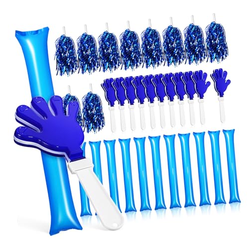 Accessoires pour Cheerleading et Bâtons Gonflables Bleus de Fête 36 Pcs
