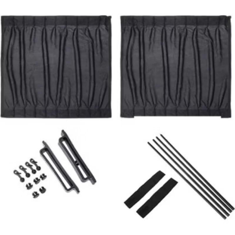 Rideau Voiture,Rideau Occultant Voiture Lot De 2 Pare-soleils 70 Cm, Rideaux Latéraux for Vitres Arrière, Pliables, Protection UV, Accessoires en Tissu Pur Noir(Black 70x47cm)