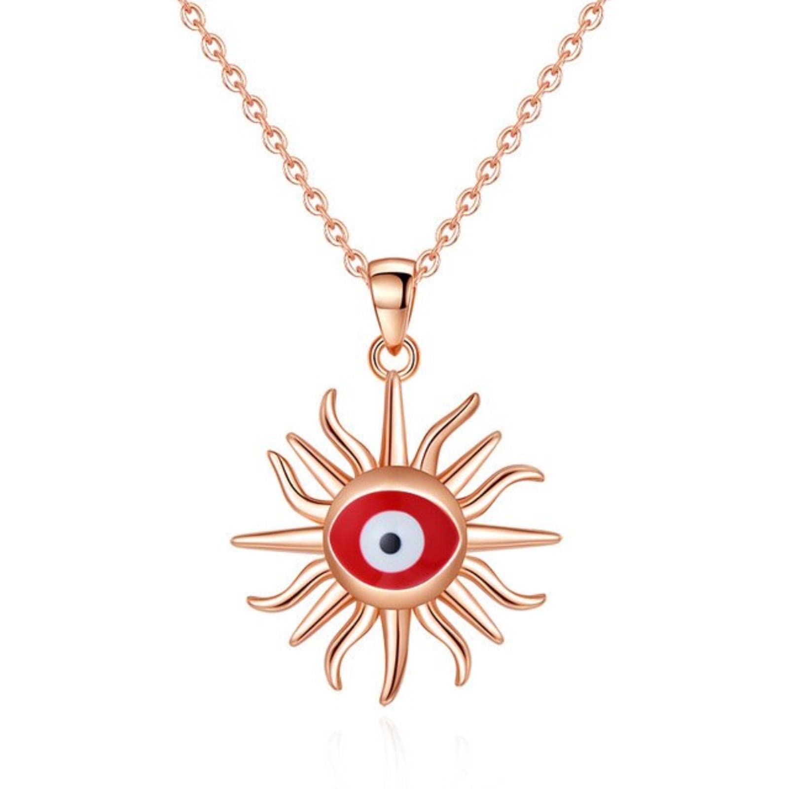 Collar con Colgante de Ojo Malvado para Mujer, Regalo de Plata de Ley 925, Cadena de clavícula de Ojo Rojo Turco Vintage, joyería de Boda