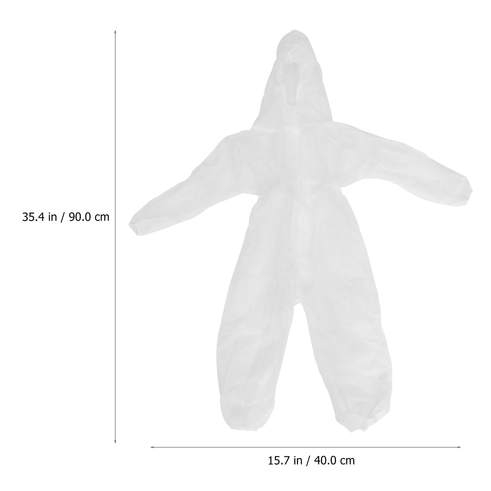 VALICLUD Mono desechable para niños con muñecas elásticas, Tobillos y Capucha, Traje de ventilación Antipolvo no poroso, Blanco, con Guante y Funda para Zapatos