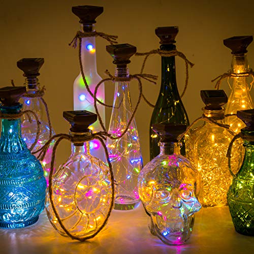Vookry 8 Pack Solar Powered Wine Bottle Lights, 20 Led Bottle Lights With Cork Waterproof Outdoor Solar Fairy String Cork Lights For Diy, Party, Wedding,Garden,Patio,Tabletop Indoor Decor(Warm White) #TOP5
