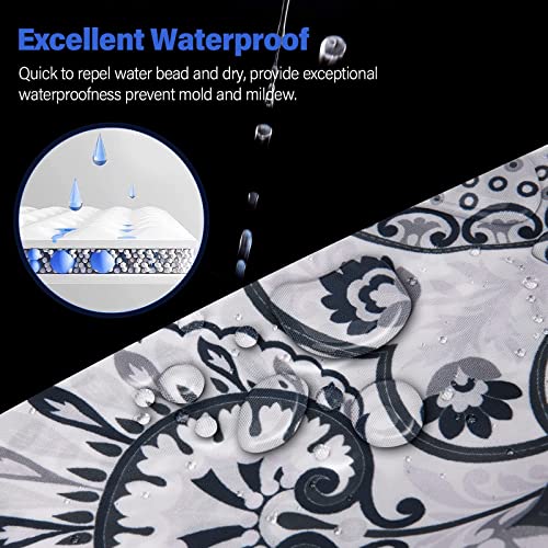 Lakeronelove Grey Floral Botanical Shower Curtain Set #TOP11