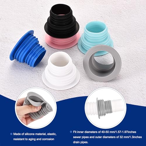 Tapones de drenaje de silicona para lavadora 4 piezas gris miniatura 3