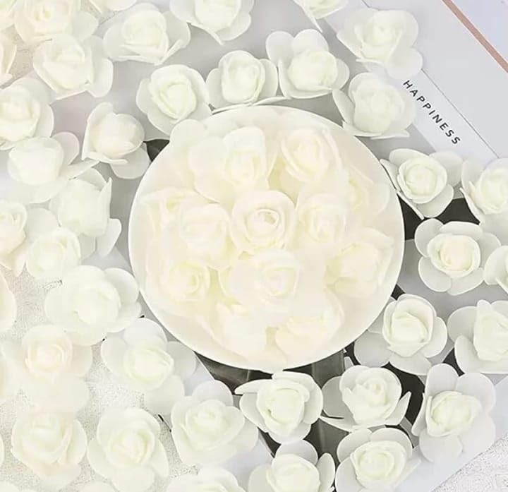 White Rose Flowers - 100 Pack for Crafts & Decor -1 White Rose Flowers - 100 Pack for Crafts & Decor -1