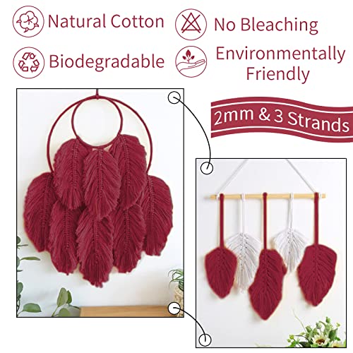 LEREATI Macrame Cord 2mm x 100m, Thick Macrame Rope Natural Cotton Rope Craft String - Image 4