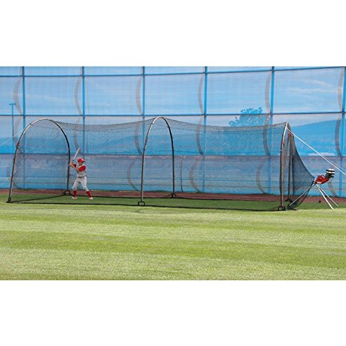 Product Image 1: HEATER SPORTS Xtender 30′ Baseball and Softball Batting Cage Net and Frame, With Built In Pitching Machine Harness For Safety (Machine NOT Included)