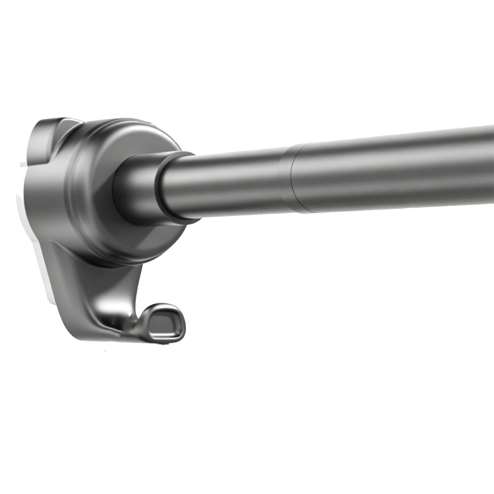 No drill curtain rods, closet rods for hanging clothes with Built-in Hooks, Anti-Slip End Caps for Bathroom Window Closet(Grey,95-150cm/37-59in)