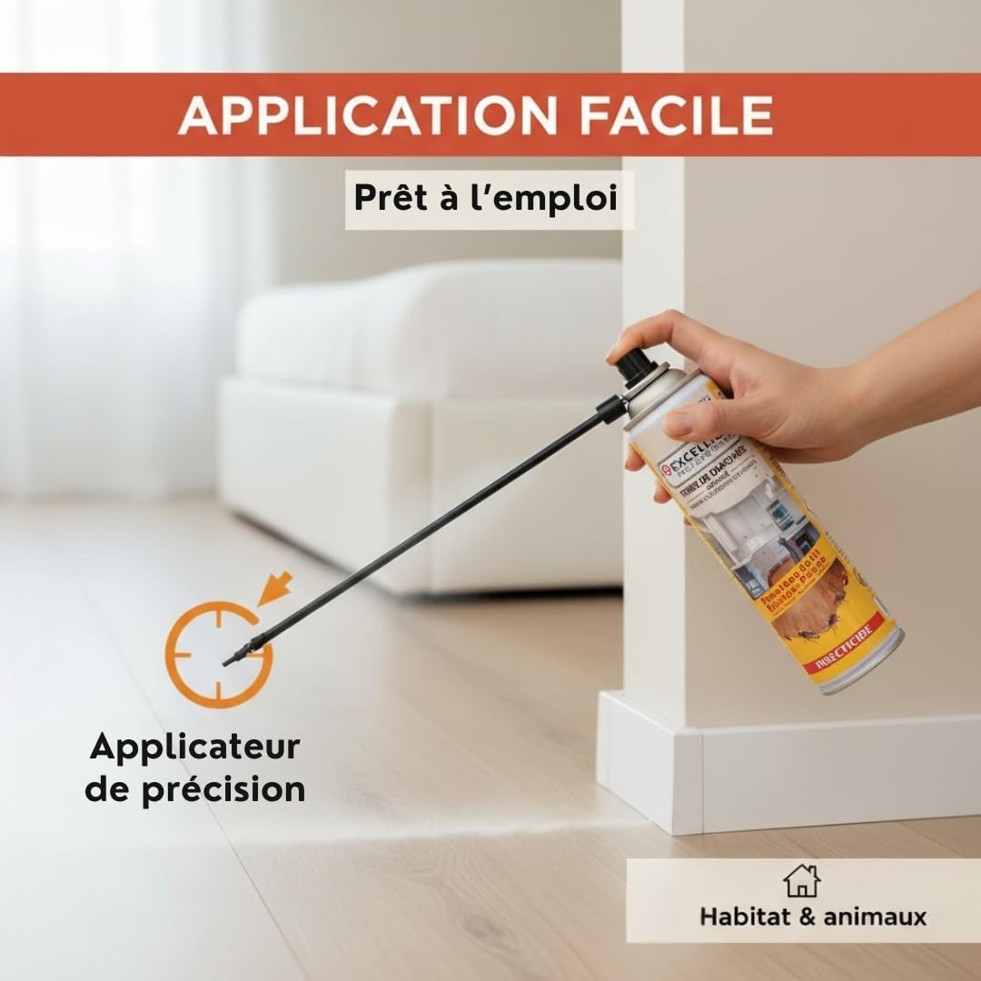 Excellium Terre de Diatomée Aérosol Insecticide Rampants Intérieur & Animal 500 ml
