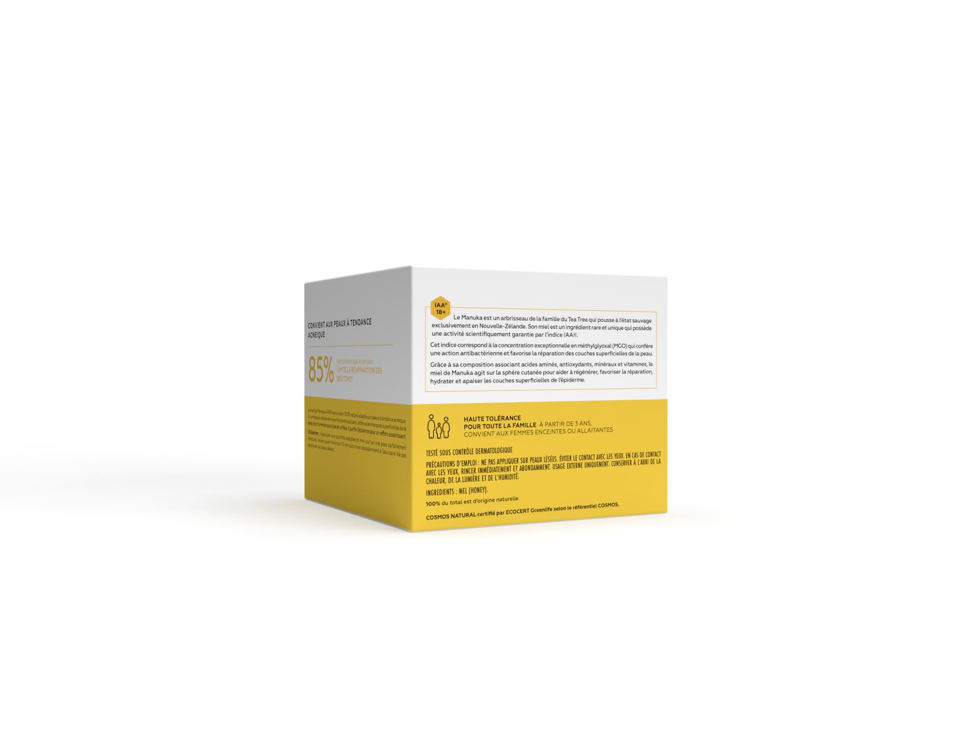 CICAMANUKA - MIEL RÉPARATION CUTANÉE 100% DE MIEL DE MANUKA IAA18+ -Favorise la réparation cutanée des peaux sensibles à tendance atopique et acnéique - Comsos Natural - 150ml