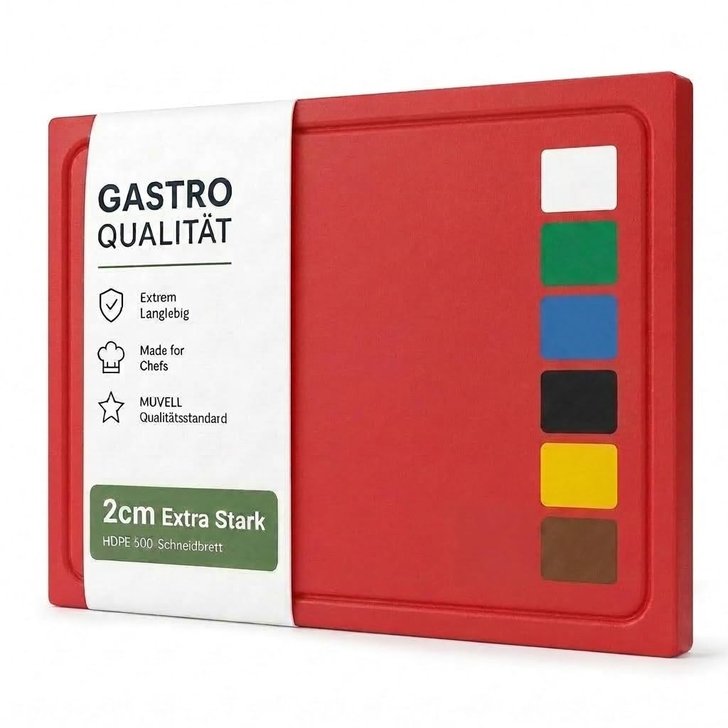 Deska do krojenia czerwona 60x40x2 cm z rowkiem na soki HACCP do surowego mięsa Profesjonalna deska plastikowa gastronomiczna