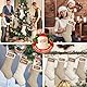 Dremisland 4 Stück Große Weihnachtsstrumpfe Personalisiert 46cm Khaki Weiß Nikolausstrumpf mit Namensschilder Gestrickt Weihnachtssocken Kamin Christmas Stockings für Feiertags Familien Party Dekor