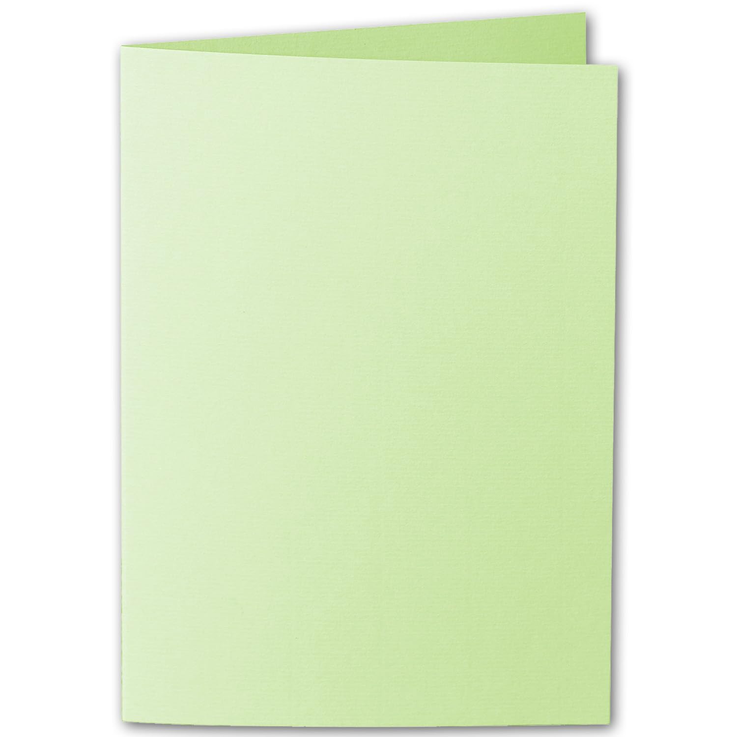 ARTOZ 100 x kartki składane DIN A5 – zielone brzozowe (zielone), prążkowane, 148 x 210 mm, składane kartki podwójne, puste kartki 220 g/m², szlachetne prążkowanie Egoutteur