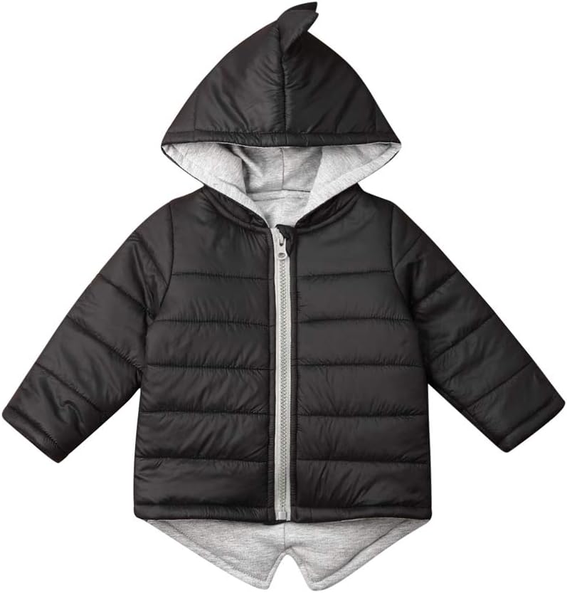 Baby Quilted Puffer Coat Winter Warm Hooded Jacket Toddlers Girl Boy 3D Dinosaur Outwear Thicken Vest Tops Padded Coat 0-7 Years
