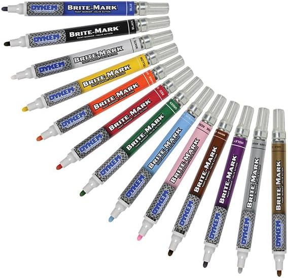 DYKEM Lot of 12 84001 Brite Mark medium tip BLUE industrial paint marker