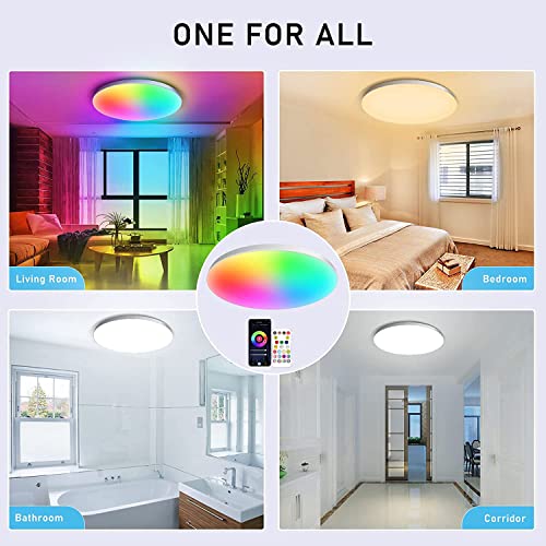 Luminária Led Inteligente WiFi, Redonda de Embutir 24W 2700-6500K LED, compatível com Tuya APP/Alexa