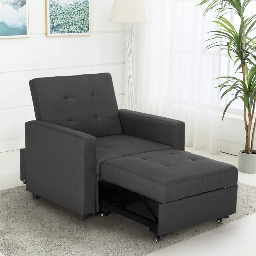 Produce Shop Poltrona Letto Singolo con braccioli Design Moderno salvaspazio Brooke - Grigio