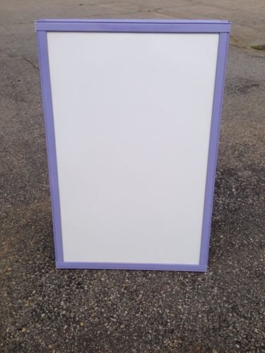 Sidewalk Sign Double Sided White Dry Erase Board Wood Frame Light Purple 36 X 24