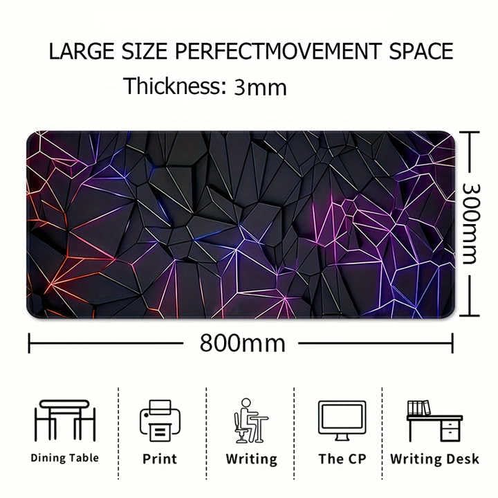 Image of Large 800x300mm 3D Geometric Design Mouse Pad for PC | Desk Mat, Mouse Pad Gaming, Mouse Mat,LaptopMat for Desk, Keyboard Mat,Desk Pad Large, Big Mousepad for Computer Table